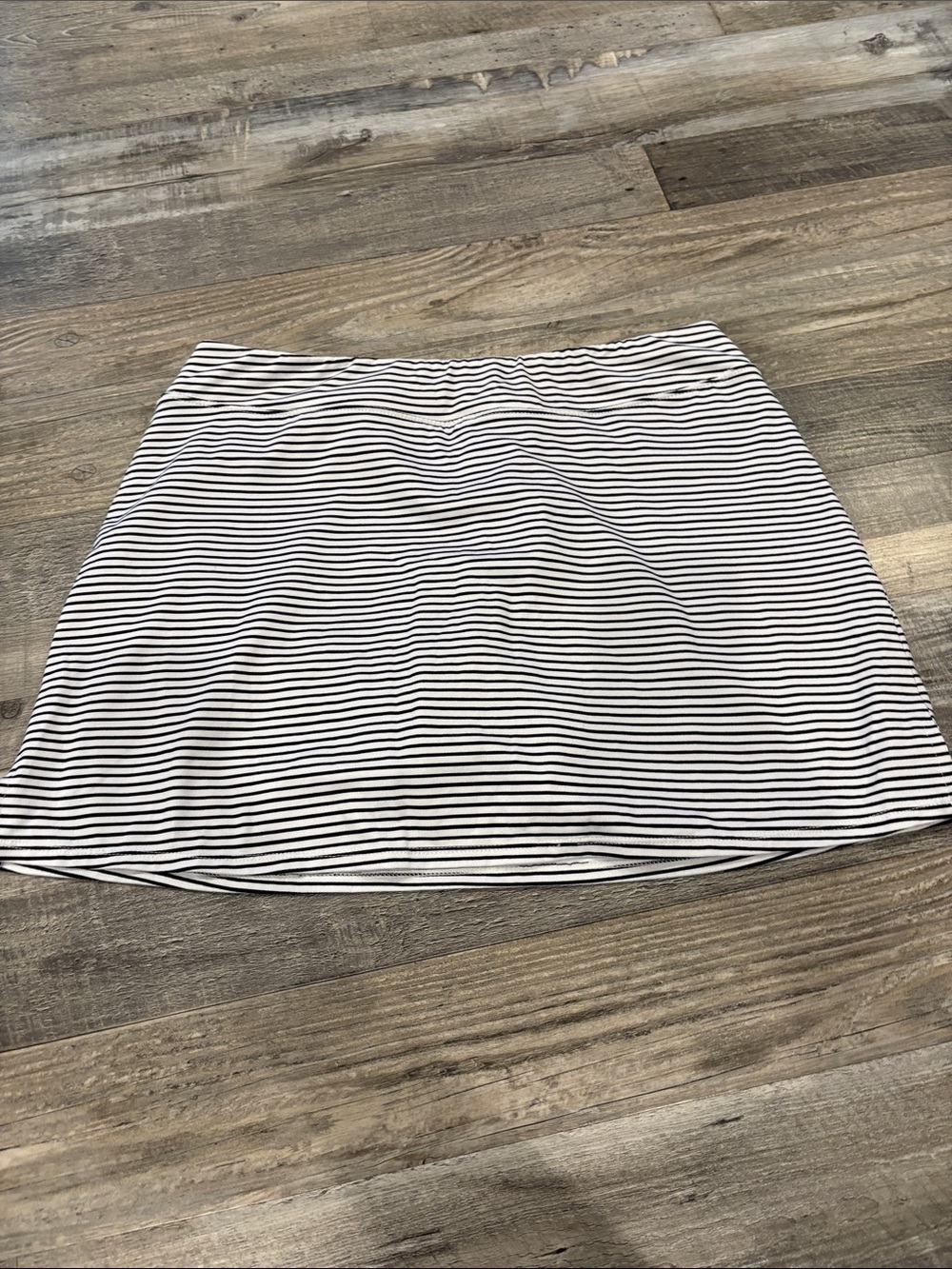 lola Black and White Striped Mini Skirt